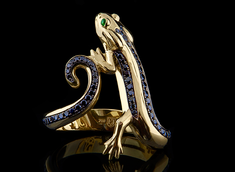 Золотое кольцо "Саламандра"